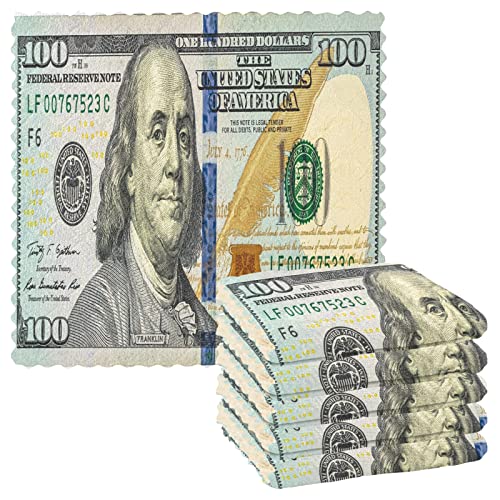 ALAZA Dish Towels - 100 Dollar Bill Printed Super Absorbent Kitchen Towels - Lint Free Bar Tea Soft Towel Kitchen Accessories Set of 6, 11