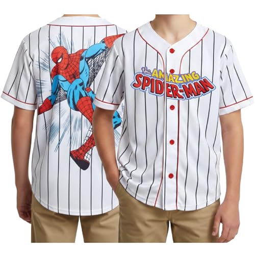 Maillot de baseball Spider-Man garçon le cadeau d'anniversaire Marvel parfait taille 4 à 20
