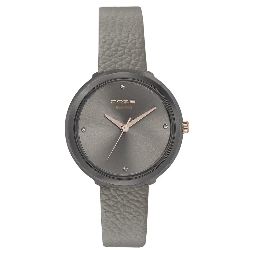 Sonata Poze Quartz Analog Grey Dial Leather Strap Watch for Women-SP80005KL01 (B0CT5JFL22) Amazon Price History, Amazon Price Tracker