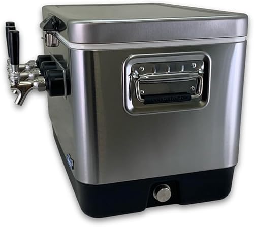 Miniatura 3 de Coldbreak, 3-Tap, Jockey Box, Barra portátil, Grado profesional, 50' Bobinas inoxidables, Entrada trasera, Acero inoxidable