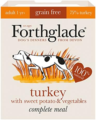 Forthglade 100% Natural Complete Meal Grain Free Adult Dog Pet Food Turkey, Sweet Potato & Vegetables 395g (7 Pack)