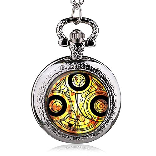 SHKUU Taschenuhr Quarz Retro Antik Anhänger Halskette mit Kette Frauen Männer Geburtstag Cover