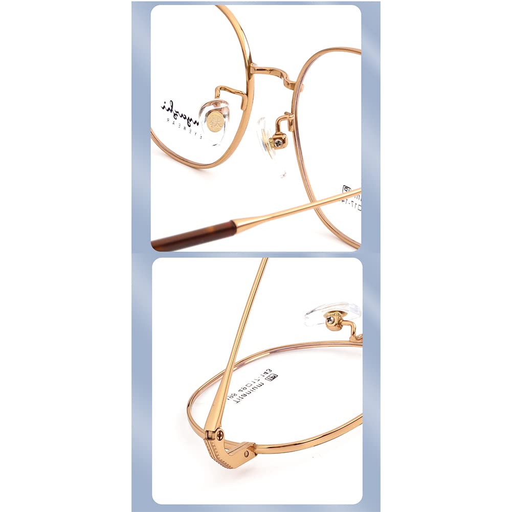 RICCIE Gafas de Lectura para Ordenador de Titanio Puro Anti luz Azul de Alta definición, 1,56 Lente de Resina asférica Gafas protección Ocular dioptrías+1,0 a +3,0,01,+1.5