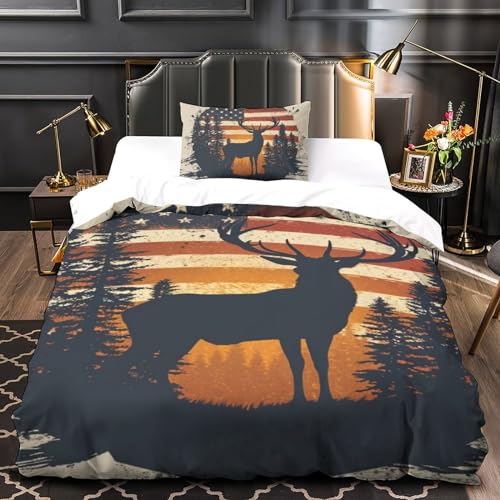 Housse de couette animaux de la forêt 135x200 parure lit microfbre 3 pcs - 4