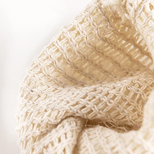 4 Stück Seifensäckchen Sisal Seifenbeutel Bio Seifensack Seifensackerl, Aufschäumen und Trocknen der Seife, Peeling, Massage Seifenkrümelbeutel