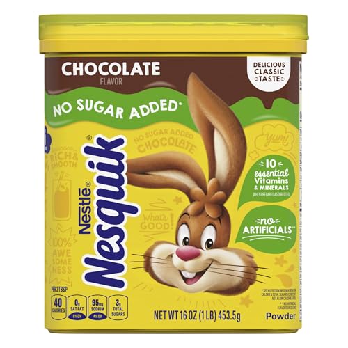 Nesquik Chocolate Powder No Sugar Added, 16 oz