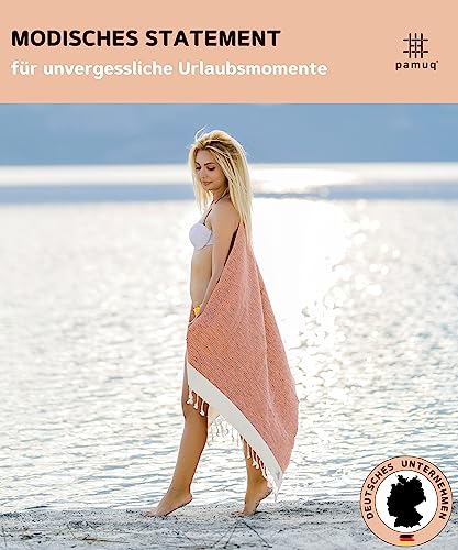 pamuq® Strandtuch XXL – Hamamtuch, Saunatuch, Badetuch & Duschtuch aus Baumwolle, handgemacht, leicht, saugstark, schnelltrocknend… – Ansicht 2