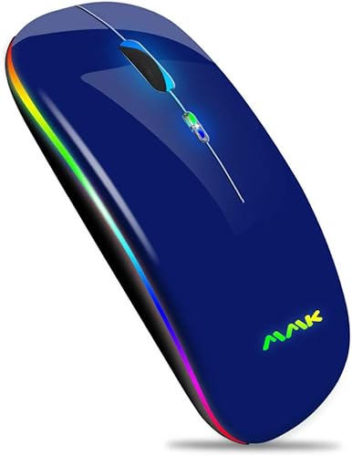 Mouse con Bluetooth delgado de doble modo, inalámbrico y recargable (receptor Bluetooth 5.0 + 2.4 G), mouse portátil de 1600 DPI para MacBook, disponible en Yaxa Colombia