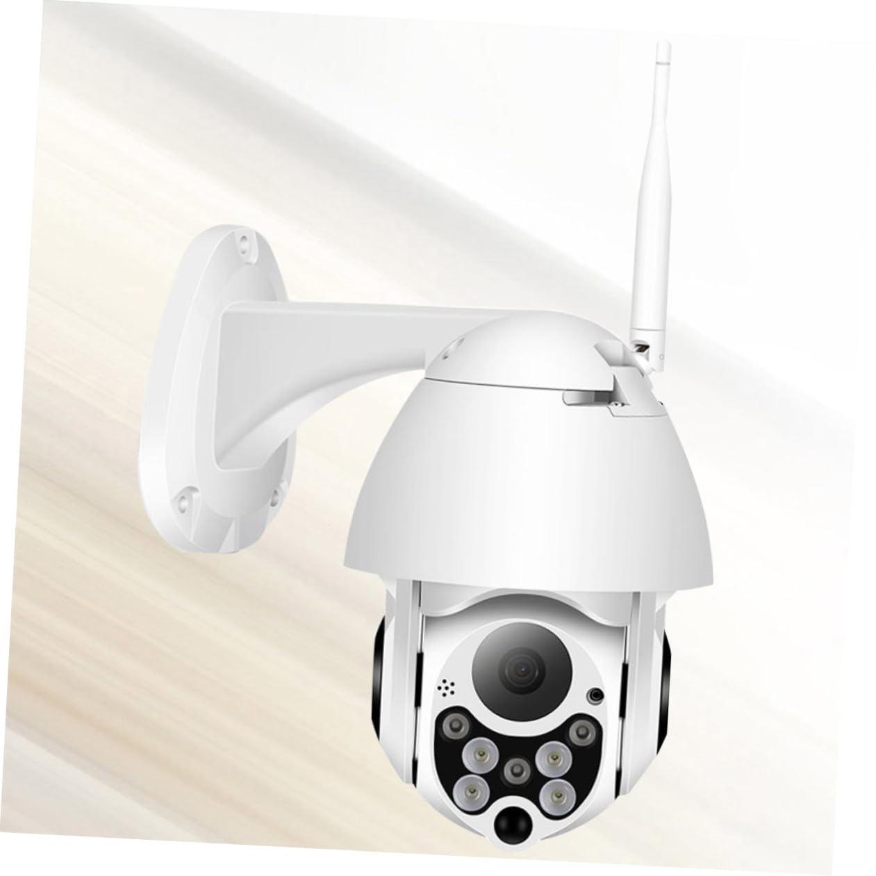 Veemoon Telecamera di Sicurezza Esterna Wifi, Videocamera Dome in Plastica Bianca, Zoom Digitale 4x, per Sorveglianza Casa e Animali