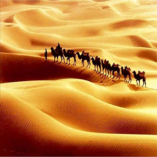 Benutzerdefinierte 3D Fototapete Zu Fuß Auf Der Wüste Kamel Tapeten Hochwertige Wohnkultur Für Living Tv-Sofa -140X100Cm (56 * 40Inch)