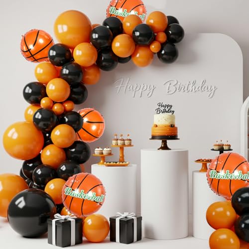 Guirlande de ballons de basket-ball pour décoration de fête d'anniversaire thème sport