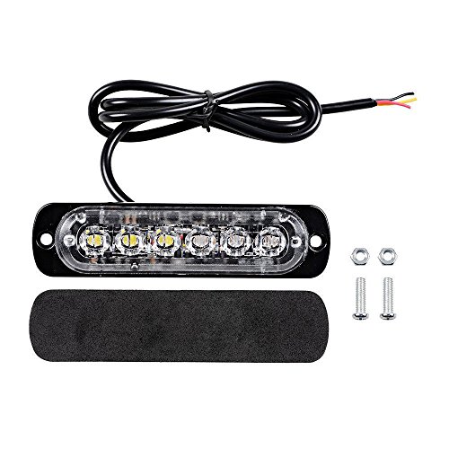 image for XT AUTO 4pcs Universal 12V-24V Super Bright Amber/White 18W 6-LED Warn