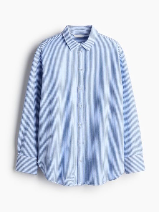 Image of Women Striped Shirt,Oversized Cotton Shirt For Women,Long Sleeve Shirt 3.