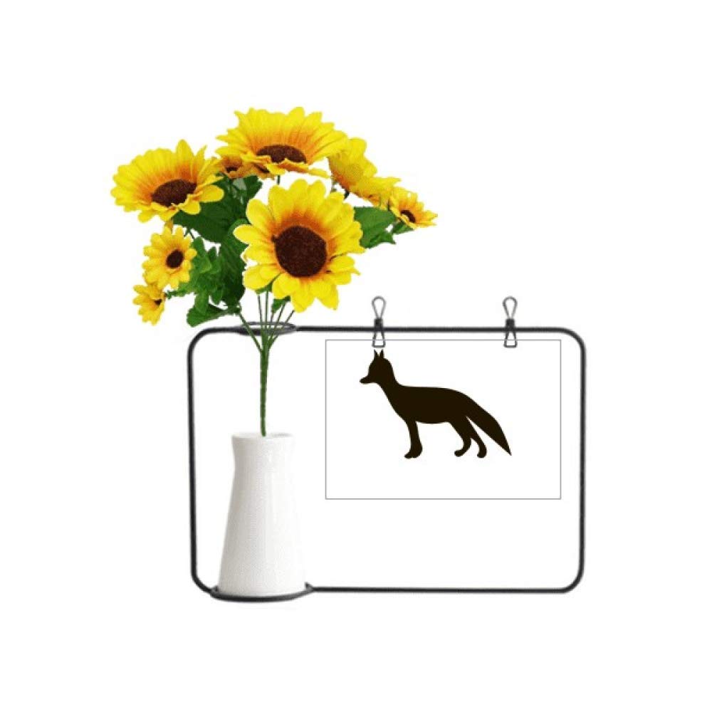 Tournesol artificiel avec carte de bénédiction Beauty Gift Black Fox pour cadeau idéal