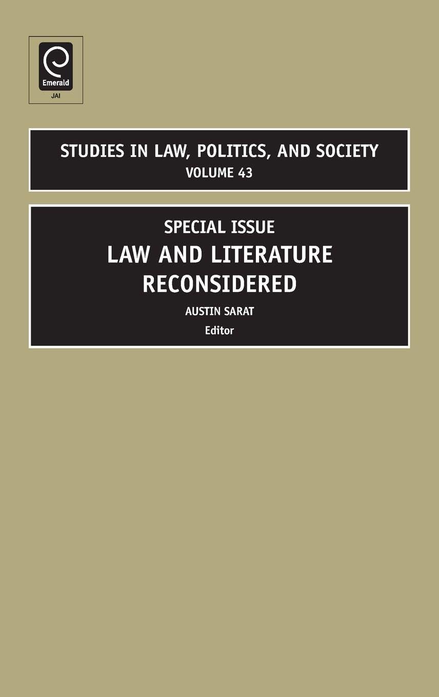 Buy Law and Literature Reconsidered: Special Issue: 43 (Studies in Law, Politics & Society, 43) — BookShops.in