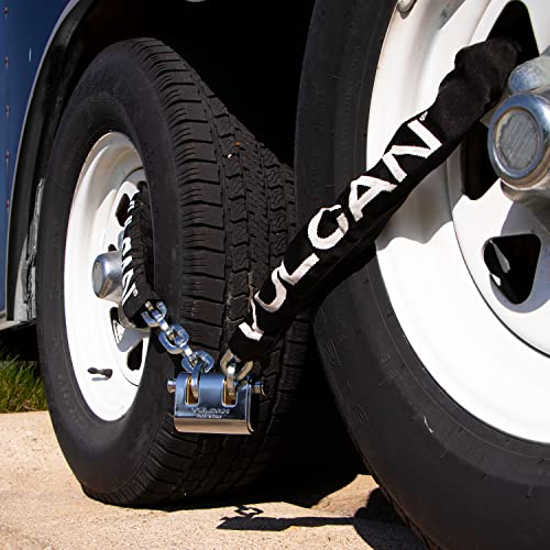 Vulcan Security Chain And Lock Kit - Premium Case-Hardened - 3/8 Inch X 9 Foot (+/-2 Inches) - Chain Cannot Be Cut With Bolt Cutters Or Hand Tools #TOP7