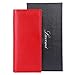 Lavemi Ultra Slim Thin Leather Women Wallet RFID Blocking Credit Card Holder Bifold Long Ladies Billfold (Red)