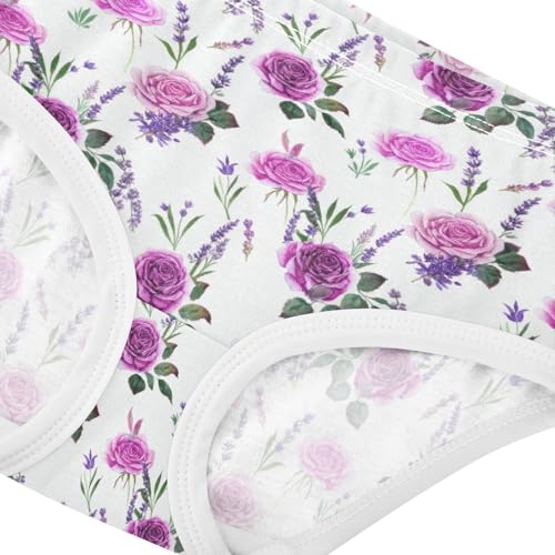 Joisal Florals Girls Underwear Toddler 2t Cotton Panties Little Girl Elegant Purple Lavender White Briefs Underpants4