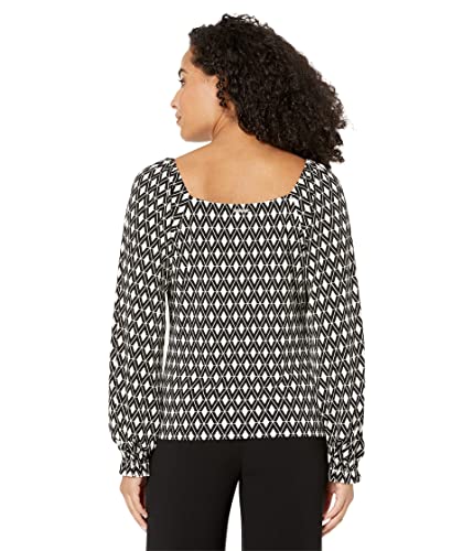 Michael Kors Mod Puff Sleeve Ruched Top Bone Sm #TOP1