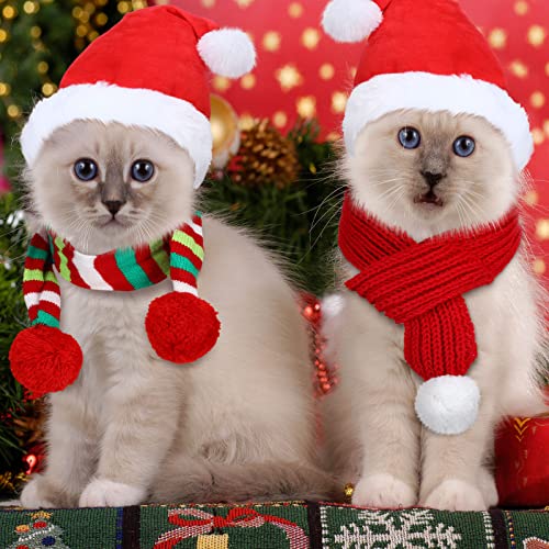 6 piezas disfraz navideño para perro con gorro y bufanda miniatura 7