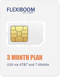 3 Month FLEXIBOOM SIM Card | 6GB of 4G LTE Data, Rechargeable Plan No Contract for Various Unlocked IoT Devices(3-in-1 SIM Card)