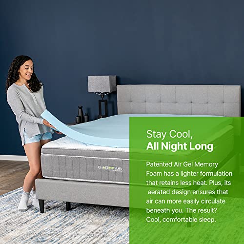 Nature’s Sleep By Ghostbed - Aircool Iq 3 Inch Thick Density Gel Memory Foam Mattress Topper With Fitted Cover And 18 Inch Skirt - Twin #TOP3