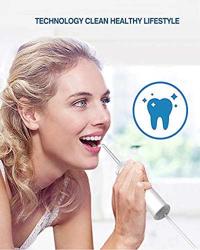 Nicefeel Water Flosser, Dental Oral Irrigator by 10 Adjustable Water Pressure Remote-Control Handle Design 600ml Water Capacity with 7 Multifunctional Jet Tips for Family Teeth Brace Clean - Thumbnail 7
