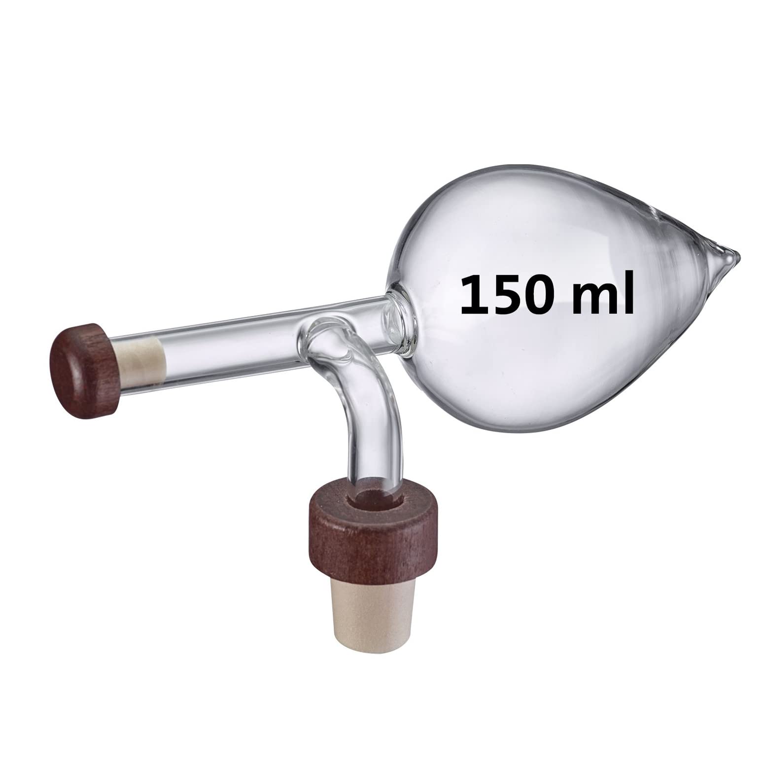 Westmark 99093380 dozownik do porcjowania, pojemność: 150 ml, odmierzanie i dekantowanie jednocześnie, szkło/tworzywo sztuczne/drewno, Gourmet, przezroczysty/brązowy