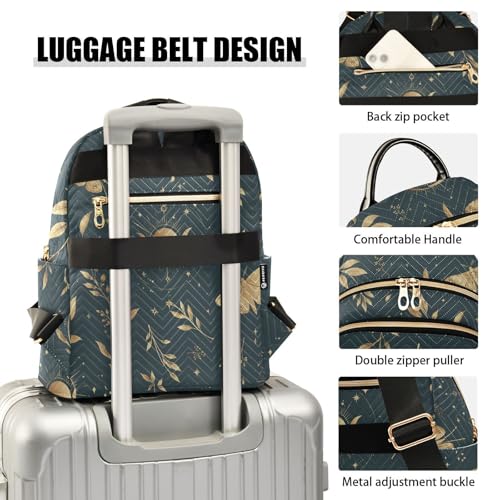 Image of ALAZA Moon Moth Butterfly Astrology Mini Backpack Purse for Women Travel Bag Fashion Daypack Back Pack Shoulder Bag