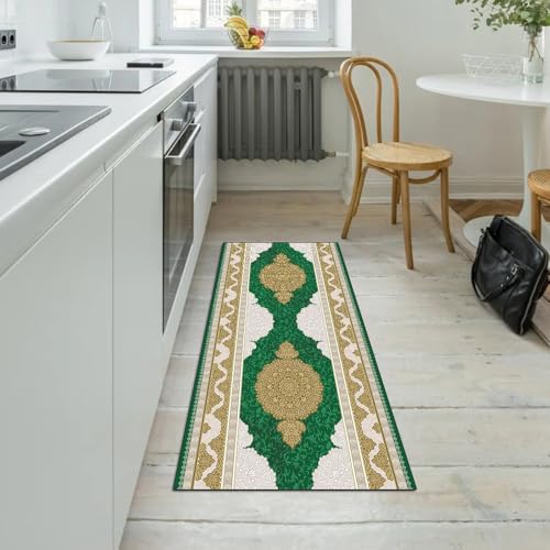 Tapis de couloir au mètre vintage long lavable en polyester - 5
