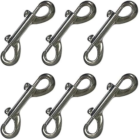 Ceqiny 6 Packs 3.5in Bolt Snap Hook Clasp Buckle Clip Double Ended Bolt Snap Zinc Alloy Hook Spring Loaded Hook for Purse Making Key Chain Linking Dog Leash Collar Handmade Crafts DIY Project, Black Cover