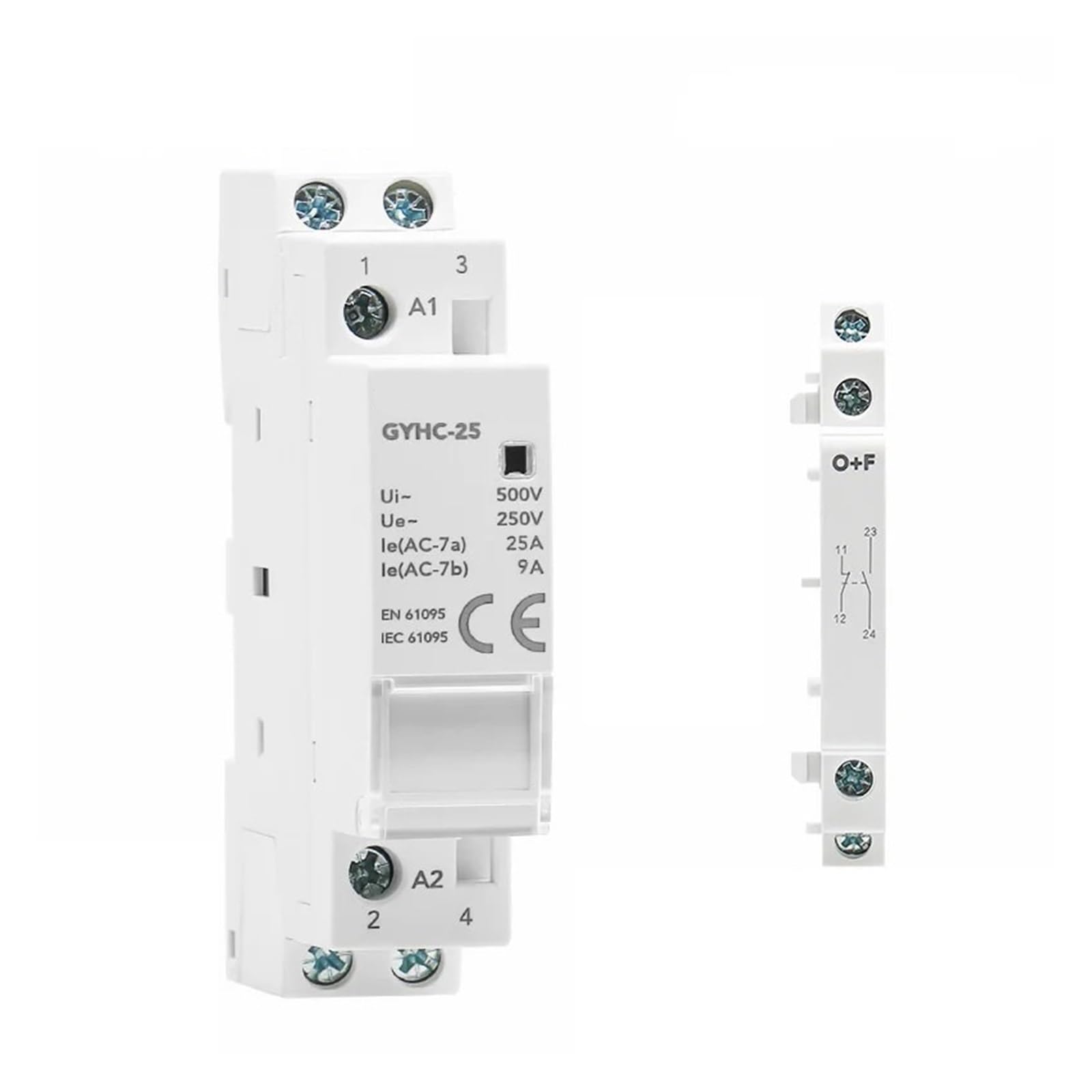 NVSFZGIYG Household Modular AC contactor AC220V 2P 16A 20A 25A 1NO 1NC 2NO 2NC 1NO1NC Auxiliary
