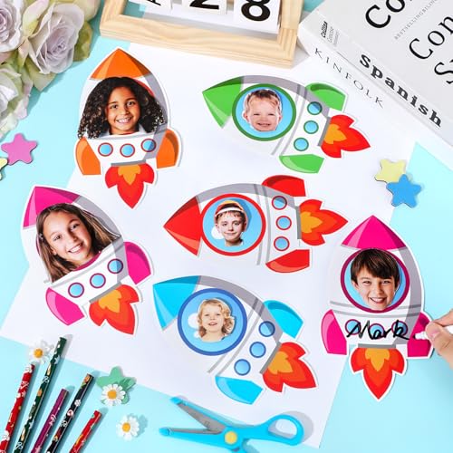 Image of gisgfim 80Pcs Rocket Cutouts Back to School Decorations Bulletin Board Outer Space Paper Cut-Outs Classroom Decor for Boy Girl DIY Craft Photo Wall Door Kindergarten Preschool Party Favor Supply