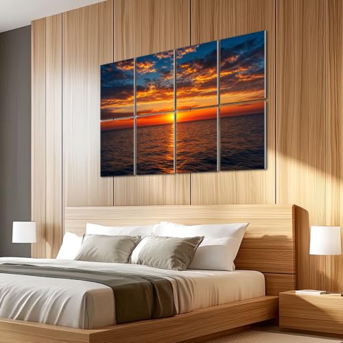 8 pack paneles acústicos con arte absorción sonora, diseño playa tropical atardecer, decorativo autoadhesivo 48"x32" miniatura 5