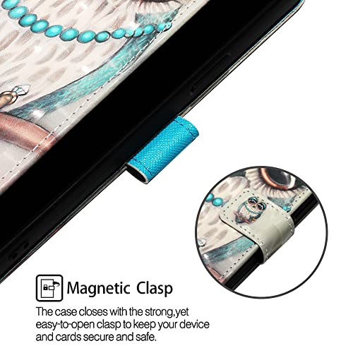 IMIRST Flip Case for Motorola Edge 40 Neo Premium Faux Leather Wallet Case 3D Creative Pattern Design Protective Cover with Card Slot Stand Compatible with Motorola Edge 40 Neo. YB Owl - Image 3