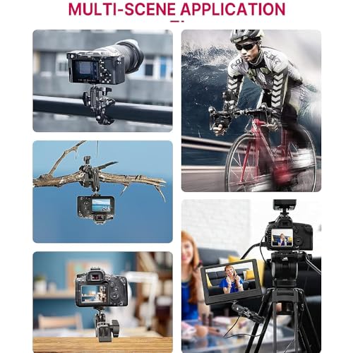 Image of Action Pro Clamp Camera Mount with 360 Ball Head & Magic Arm, Double Ball Head Adapter, 1 /4 inch-20 & 3 /8 inch-16 Thread, Compatible with GoPro Action Cameras & DSLR Accessories