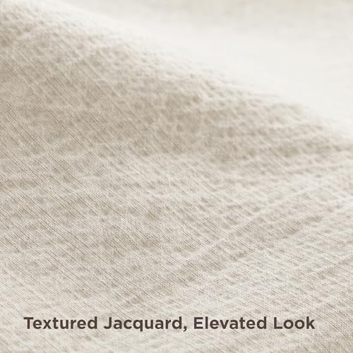 Image of Bedsure Textured Duvet Cover King Size - Cotton-Like Polyester Jacquard Duvet Cover Set for All Seasons - 3 Pieces Ultra Soft Bedding Set with 2 Pillow Shams, NO Comforter (Beige, King, 104 inch x 90 inch)