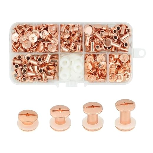 120 Set Chicago Screw Posts, Rivet Chicago Binding Screws, Metal Rivet Ersatzreparatur für Taschen, Handwerk, Kragen, Geschirr, Gepäck, Geldbörse, Hundeleine, Rucksack, Gürtel (Roségold)