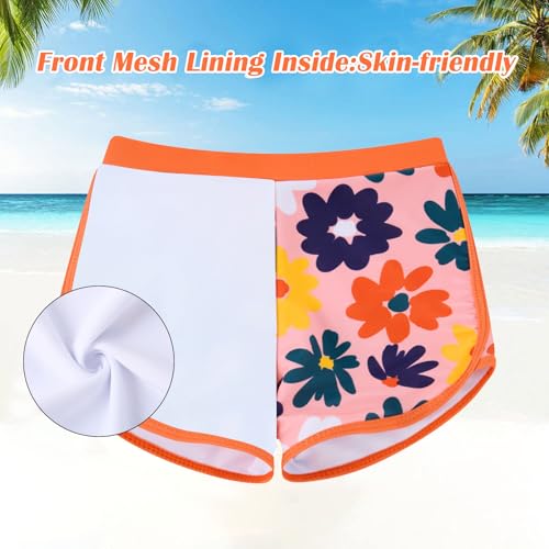 Image of TUONROAD Girls 2 Pieces Rash Guard Swimsuit Long Sleeve Tankini for 4-10 Years