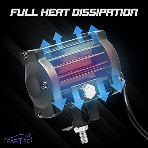 FABTEC flood+Spot Beam LED fog Light LED Bar light 4 Inch 25W White LED Light Cube Pods With On/Off Switch and Clamps universal light for all bikes (18 Led 4 inch) (6 Month Warranty) - Image 4