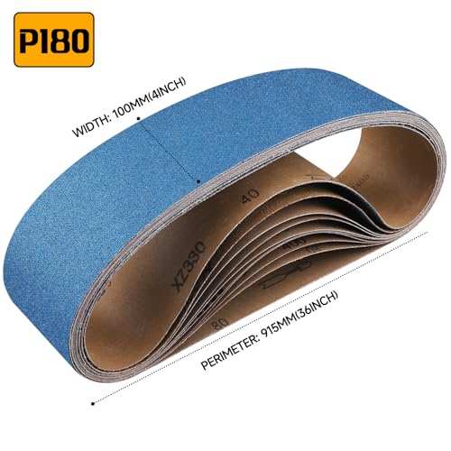 Image of 10-Piece Premium 4 x 36 Inch Zirconia Sanding Belts 180 Grit