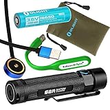 Olight S2R USB Rechargeable 1020 Lumens CREE LED Flashlight EDC with 18650 Li-ion Battery, Magnetic Charging Cable with EdisonBright USB Powered Reading Light Bundle
