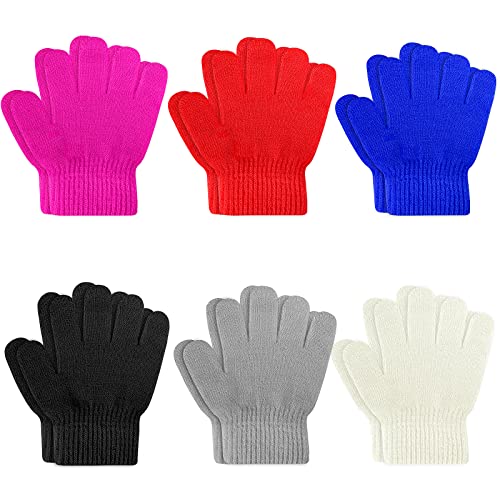 Image of ONESING 6 Pair Baby Gloves Toddler Gloves Toddler Winter Gloves Kids Gloves Winter Stretchy Knit Gloves for Kids Boys Girls