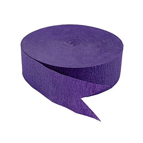 Vibrant Jumbo Purple Crepe Paper Streamer - 1.75 x 500 ft. (1 Pc.) - Premium Quality & Ultra-Durable Material - Perfect for Festive Decorations, DIY Crafts, & Parties