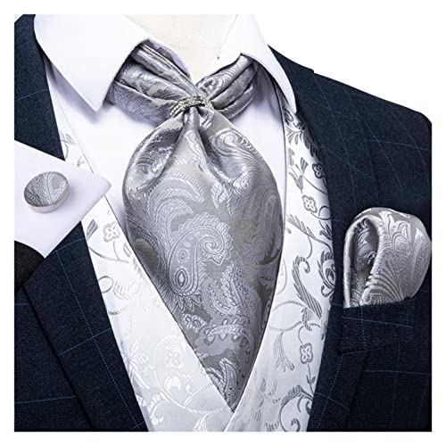 Aqxyedc Men Silk Cravat Marine Point Formel Ascot TIE MANKERCHIEE wanglan(ASC-2010-04)