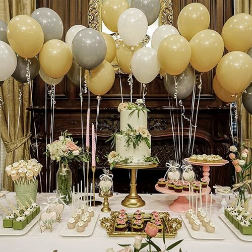 Image of PartyWoo Tan Balloons 140pcs Different Sizes of 18 12 10 5 Inch Light Brown Neutral Boho Coffee Balloon Arch Kit Garland for Wedding Baby Shower Safari Woodland Birthday Party Decorations Brown-F19