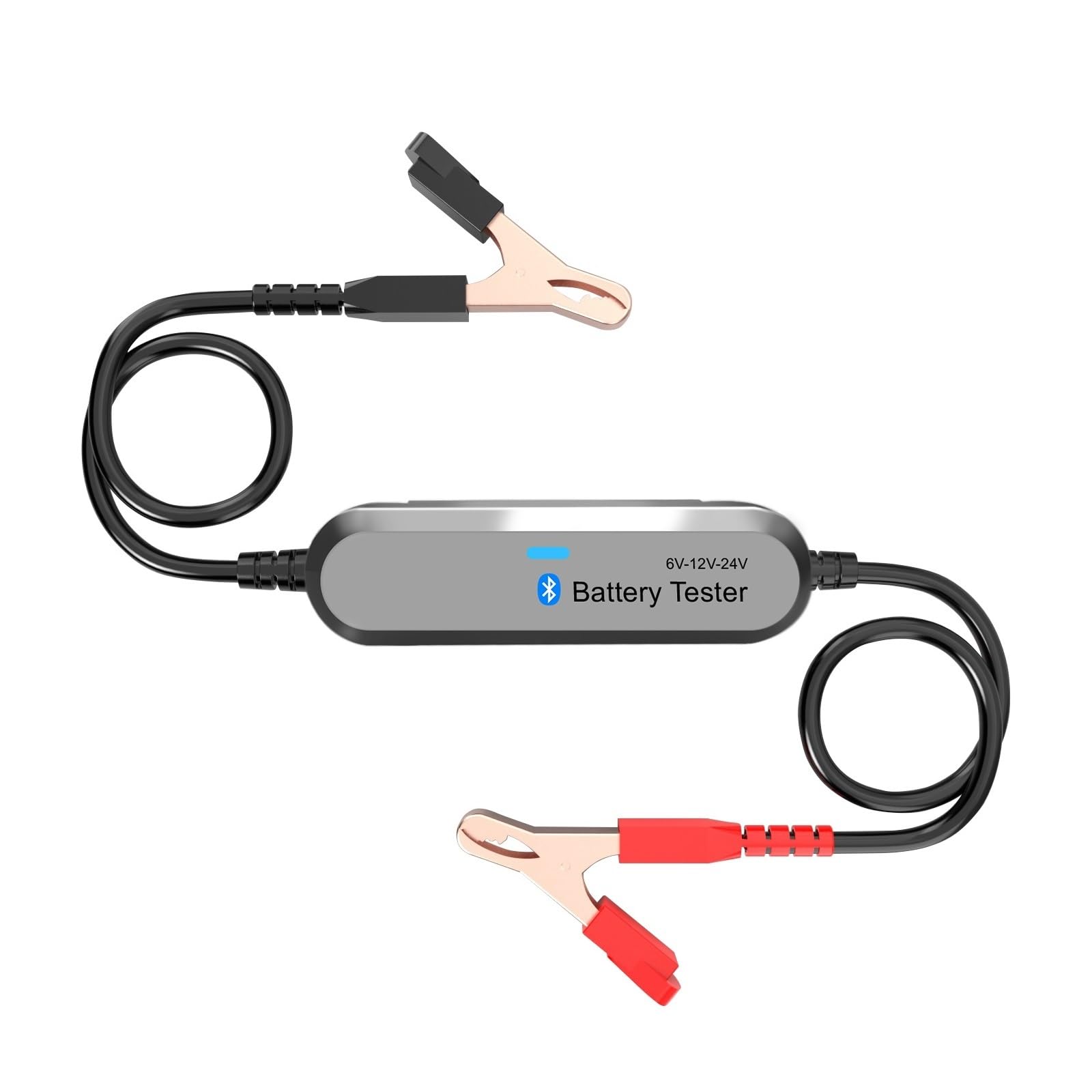 DELURA Bluetooth Digital Battery Analyzer Wireless Car Battery Tester 6V 12V 24V (Color : Silver)