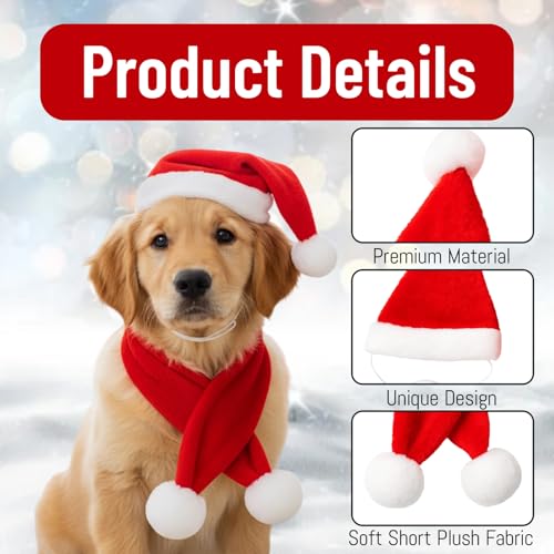 Disfraz Navideño para Perros 2 piezas Sombrero y Bufanda miniatura 3