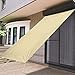 KOUDU Voile d'ombrage Auvent 6x10M Protection des Rayons UV Résistant Solaire Voile D'Ombrage pour Jardin Extérieur Terrasse Cour, avec Corde, Beige