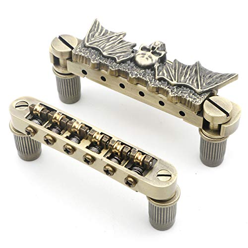 Unxuey Ensemble de cordier et chevalet tune-o-matic en bronze pour guitare électrique Les Paul à 6 cordes - Les Beatles, Paul McCartney, John Lennon, RIngo Starr, George Harrison Unxuey Ensemble de cordier et chevalet tune-o-matic en bronze pour guitare électrique Les Paul à 6 cordes – Image 3